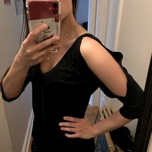 Beyond Yoga Slit-Sleeve Top size Large Pima Cotton